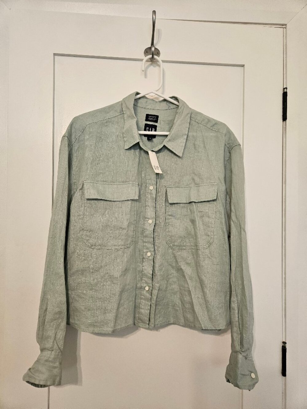 Gap women's size large cropped linen shirt